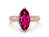 Rose gold Marquise Cut Cut Diamond Milgrain Marquise Band with Prong Setting