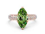 Rose gold Marquise Cut Cut Diamond Milgrain Marquise Band with Prong Setting
