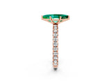 Rose gold Marquise Cut Cut Diamond Pavé Band with Four-Prong Setting_2