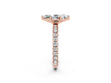 Rose gold Marquise Cut Cut Diamond Pavé Band with Four-Prong Setting_2