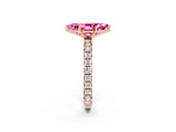 Rose gold Marquise Cut Cut Diamond Pavé Band with Four-Prong Setting_2
