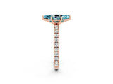 Rose gold Marquise Cut Cut Diamond Pavé Band with Four-Prong Setting_2