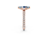 Rose gold Marquise Cut Cut Diamond Pavé Band with Four-Prong Setting_2