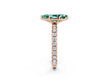 Rose gold Marquise Cut Cut Diamond Pavé Band with Four-Prong Setting_2