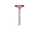 Rose gold Marquise Cut Cut Diamond Pavé Band with Four-Prong Setting_2