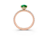 Rose gold Marquise Cut Cut Diamond Pavé Band with Four-Prong Setting_3
