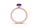 Rose gold Marquise Cut Cut Diamond Pavé Band with Four-Prong Setting_3