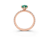 Rose gold Marquise Cut Cut Diamond Pavé Band with Four-Prong Setting_3