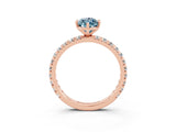 Rose gold Marquise Cut Cut Diamond Pavé Band with Four-Prong Setting_3