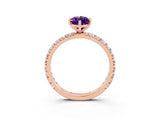 Rose gold Marquise Cut Cut Diamond Pavé Band with Four-Prong Setting_3