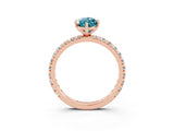 Rose gold Marquise Cut Cut Diamond Pavé Band with Four-Prong Setting_3