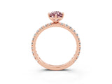 Rose gold Marquise Cut Cut Diamond Pavé Band with Four-Prong Setting_3