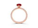 Rose gold Marquise Cut Cut Diamond Pavé Band with Four-Prong Setting_3
