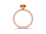 Rose gold Marquise Cut Cut Diamond Pavé Band with Four-Prong Setting_3