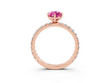 Rose gold Marquise Cut Cut Diamond Pavé Band with Four-Prong Setting_3