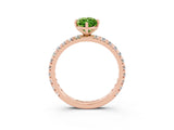 Rose gold Marquise Cut Cut Diamond Pavé Band with Four-Prong Setting_3