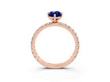 Rose gold Marquise Cut Cut Diamond Pavé Band with Four-Prong Setting_3
