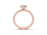 Rose gold Marquise Cut Cut Diamond Pavé Band with Four-Prong Setting_3