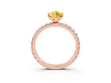 Rose gold Marquise Cut Cut Diamond Pavé Band with Four-Prong Setting_3