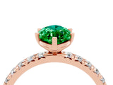 Rose gold Marquise Cut Cut Diamond Pavé Band with Four-Prong Setting_4