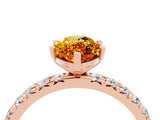 Rose gold Marquise Cut Cut Diamond Pavé Band with Four-Prong Setting_4