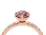 Rose gold Marquise Cut Cut Diamond Pavé Band with Four-Prong Setting_4