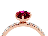 Rose gold Marquise Cut Cut Diamond Pavé Band with Four-Prong Setting_4