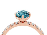 Rose gold Marquise Cut Cut Diamond Pavé Band with Four-Prong Setting_4