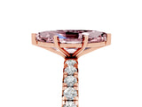 Rose gold Marquise Cut Cut Diamond Pavé Band with Four-Prong Setting_5