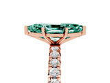 Rose gold Marquise Cut Cut Diamond Pavé Band with Four-Prong Setting_5