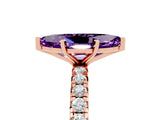 Rose gold Marquise Cut Cut Diamond Pavé Band with Four-Prong Setting_5