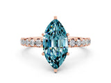 Rose gold Marquise Cut Cut Diamond Pavé Band with Four-Prong Setting