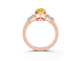 Rose gold Marquise Cut Cut Diamond Ring with Tapered Baguette Side Stones in Four-Prong Setting_3
