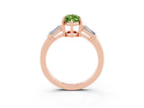 Rose gold Marquise Cut Cut Diamond Ring with Tapered Baguette Side Stones in Four-Prong Setting_3