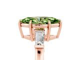 Rose gold Marquise Cut Cut Diamond Ring with Tapered Baguette Side Stones in Four-Prong Setting_5