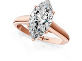 Rose gold Marquise Cut Cut Diamond Solitaire Engagement Ring with Tapered Plain Band and Four-Prong Setting_16