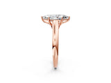 Rose gold Marquise Cut Cut Diamond Solitaire Engagement Ring with Tapered Plain Band and Four-Prong Setting_17