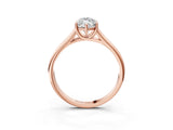 Rose gold Marquise Cut Cut Diamond Solitaire Engagement Ring with Tapered Plain Band and Four-Prong Setting_18