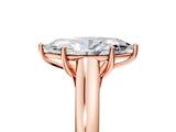 Rose gold Marquise Cut Cut Diamond Solitaire Engagement Ring with Tapered Plain Band and Four-Prong Setting_20