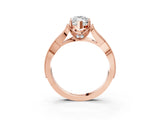 Rose gold Marquise Cut Cut Diamond Twisted Band with Milgrain Pave Setting and Four-Prong Setting_5