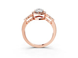 Rose gold Marquise Cut Cut Halo Diamond Infinity Band with Four-Prong Setting_12