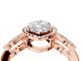Rose gold Marquise Cut Cut Halo Diamond Infinity Band with Four-Prong Setting_13
