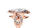 Rose gold Marquise Cut Cut Halo Diamond Infinity Band with Four-Prong Setting_14