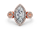 Rose gold Marquise Cut Cut Halo Diamond Infinity Band with Four-Prong Setting_9