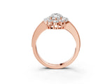 Rose gold Marquise Cut Cut Halo Diamond Pavé Engagement Ring with Milgrain Detailing_38