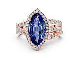 Rose gold Marquise Cut Cut Halo Split Shank Prong Setting Ring_12
