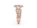 Rose gold Marquise Cut Cut Halo Split Shank Prong Setting Ring_14