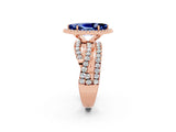 Rose gold Marquise Cut Cut Halo Split Shank Prong Setting Ring_14