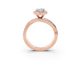 Rose gold Marquise Cut Cut Halo Split Shank Prong Setting Ring_15