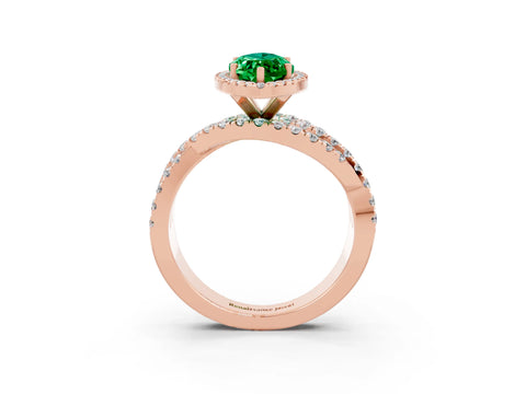 Rose gold Marquise Cut Cut Halo Split Shank Prong Setting Ring_15